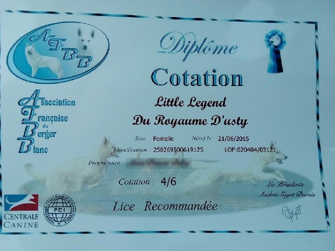 du Royaume d'Usty - Cotation 4 pour Little Legend